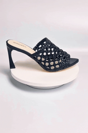 TAMANCO AMÁLIA - couro preto metalizado