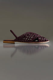 SLINGBACK GUILHERMINA - couro marsala