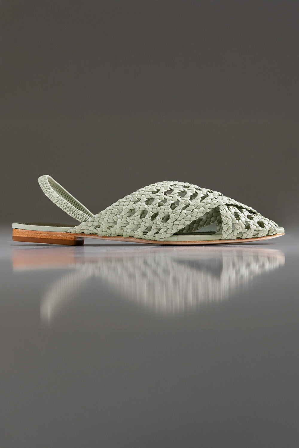 SLINGBACK GUILHERMINA - couro verde erva