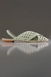 SLINGBACK GUILHERMINA - couro verde erva