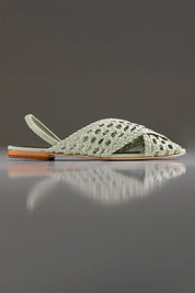 SLINGBACK GUILHERMINA - couro verde erva