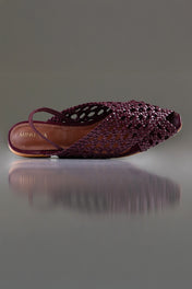 SLINGBACK GUILHERMINA - couro marsala