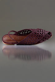 SLINGBACK GUILHERMINA - couro marsala