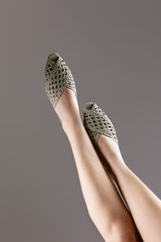 SLINGBACK GUILHERMINA - couro verde erva