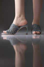 TAMANCO AMÁLIA - couro azul jeans