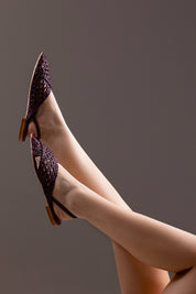 SLINGBACK GUILHERMINA - couro marsala