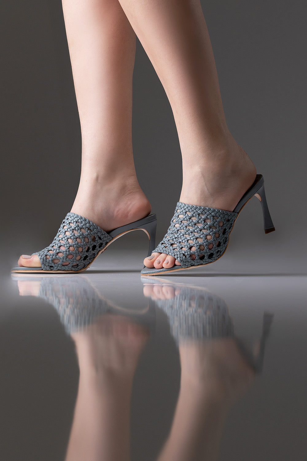 TAMANCO AMÁLIA - couro azul jeans