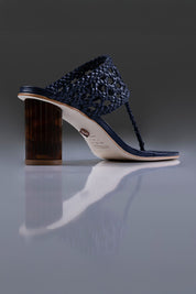 TAMANCO KAYA - couro azul galaxi/ salto tartaruga