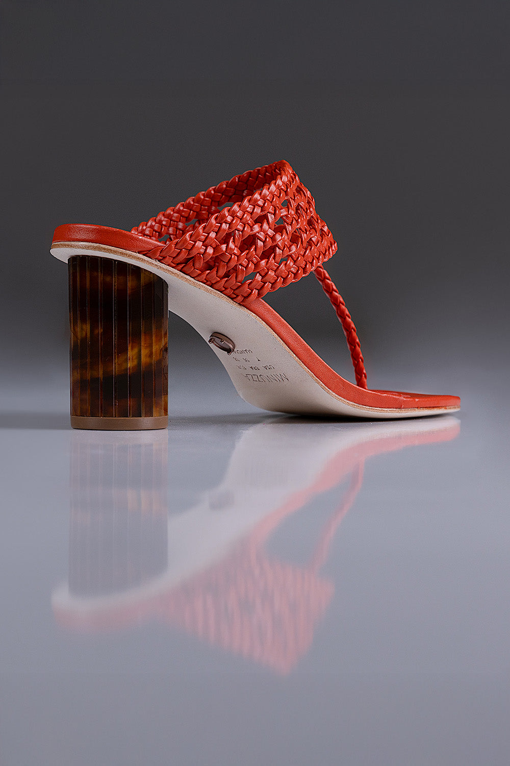 TAMANCO KAYA - couro laranja/ salto tartaruga