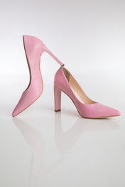 SCARPIN ELLORA - couro tipo croco jasmin/ salto laca jasmin