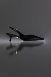 SLINGBACK GEORGINA - couro pelo bovino preto