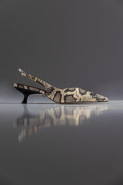 SLINGBACK GEORGINA - couro python porcelana