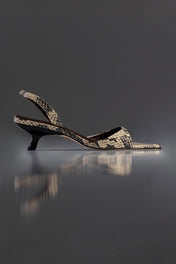 SANDÁLIA LAURA - couro python porcelana