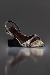 SANDÁLIA LAURA - couro python porcelana