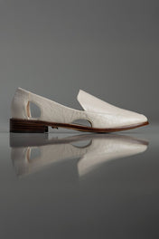 MOCASSIM ADRIANA - couro efeito crinkle off white