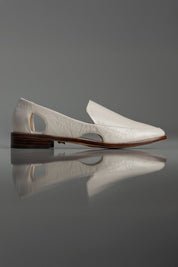 MOCASSIM ADRIANA - couro efeito crinkle off white