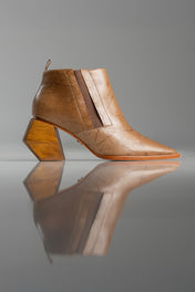 BOTA MARTA - couro efeito crinkle capuccino