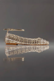 SAPATILHA AURORA - couro champagne, prata velho e off white