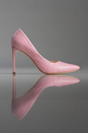SCARPIN ELLORA - couro tipo croco jasmin/ salto laca jasmin