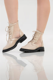 COTURNO PITTY - couro tipo croco manteiga