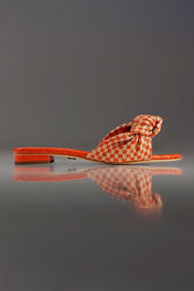 FLAT MARTINA - couro laranja e nude