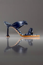 TAMANCO OLÍVIA - couro azul navy e azul céu