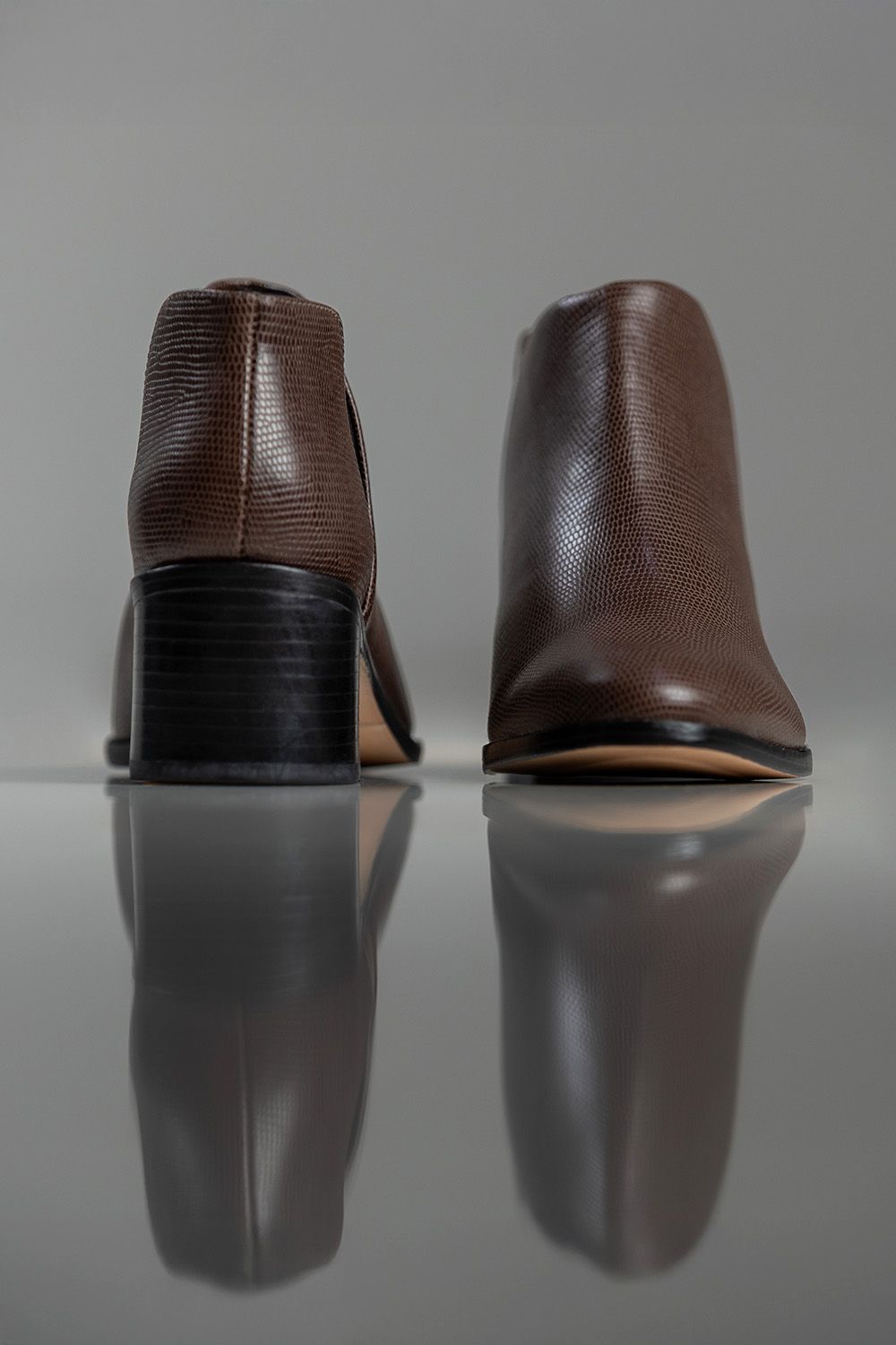 BOTA BEATRIZ - couro tipo lezard café