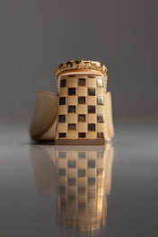 TAMANCO CELINA - couro nude e bronze
