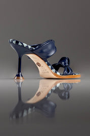 TAMANCO OLÍVIA - couro azul navy e azul céu