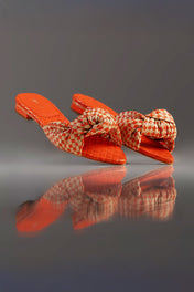 FLAT MARTINA - couro laranja e nude