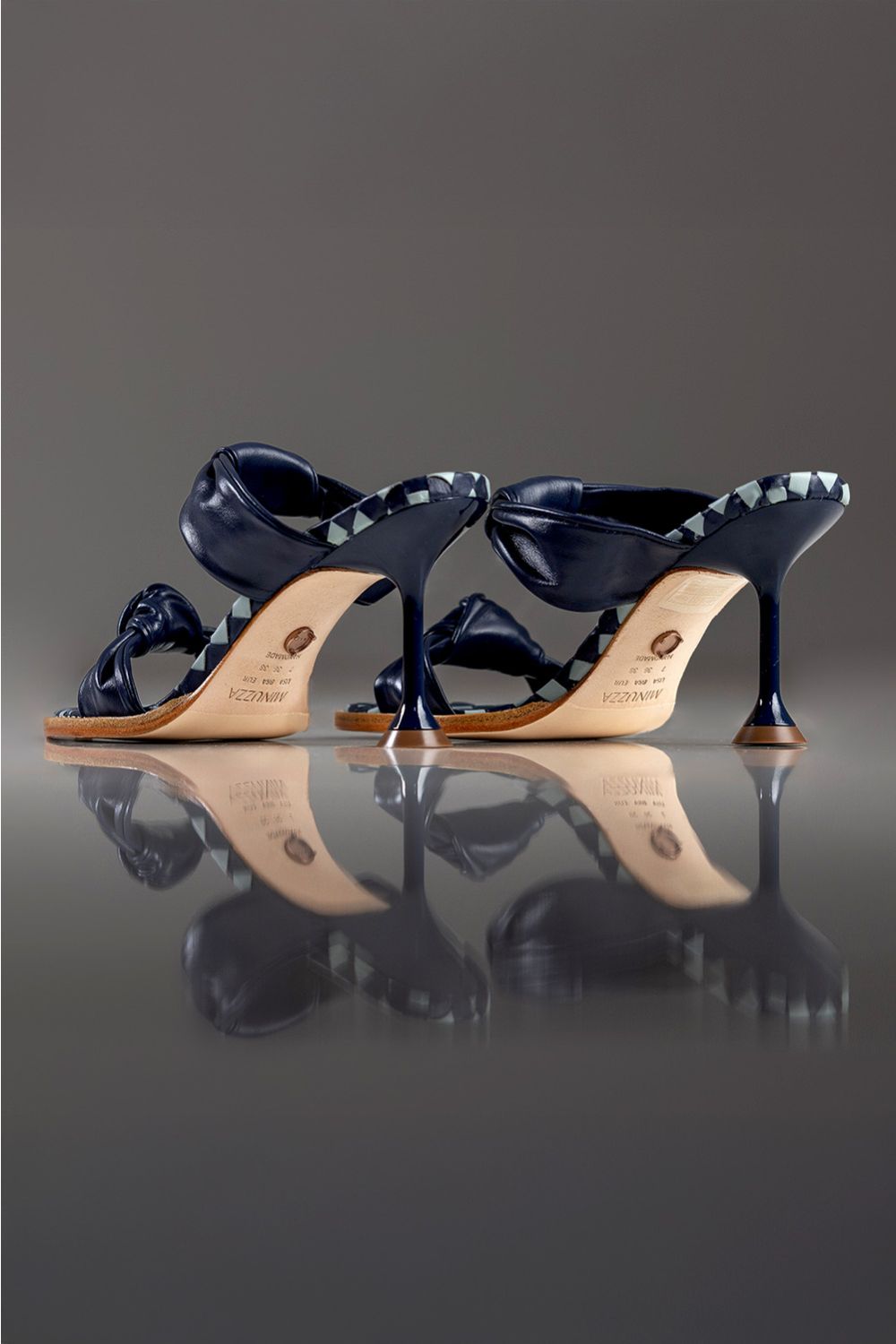 TAMANCO OLÍVIA - couro azul navy e azul céu