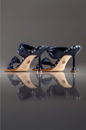 TAMANCO OLÍVIA - couro azul navy e azul céu