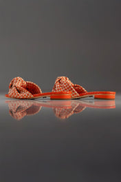 FLAT MARTINA - couro laranja e nude