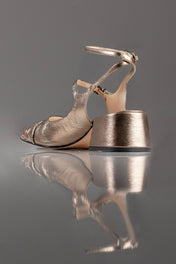 SLINGBACK JANE - couro prata velho